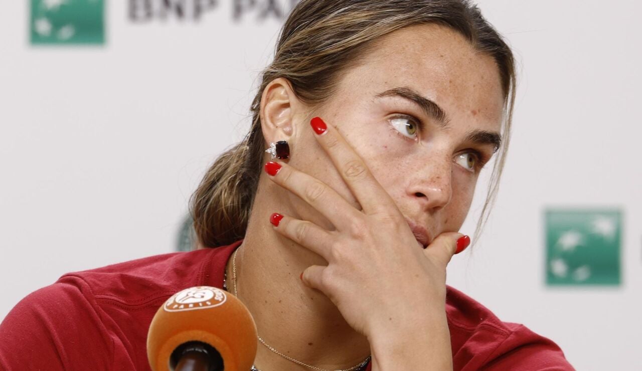 La tenista bielorrusa Aryna Sabalenka en Roland Garros