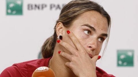 La tenista bielorrusa Aryna Sabalenka en Roland Garros