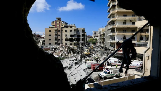 Imagen de archivo de un bombardeo en Líbano Imagen de archivo de un bombardeo en Líbano