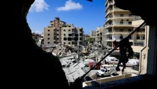 Imagen de archivo de un bombardeo en L&iacute;bano