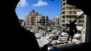Imagen de archivo de un bombardeo en Líbano