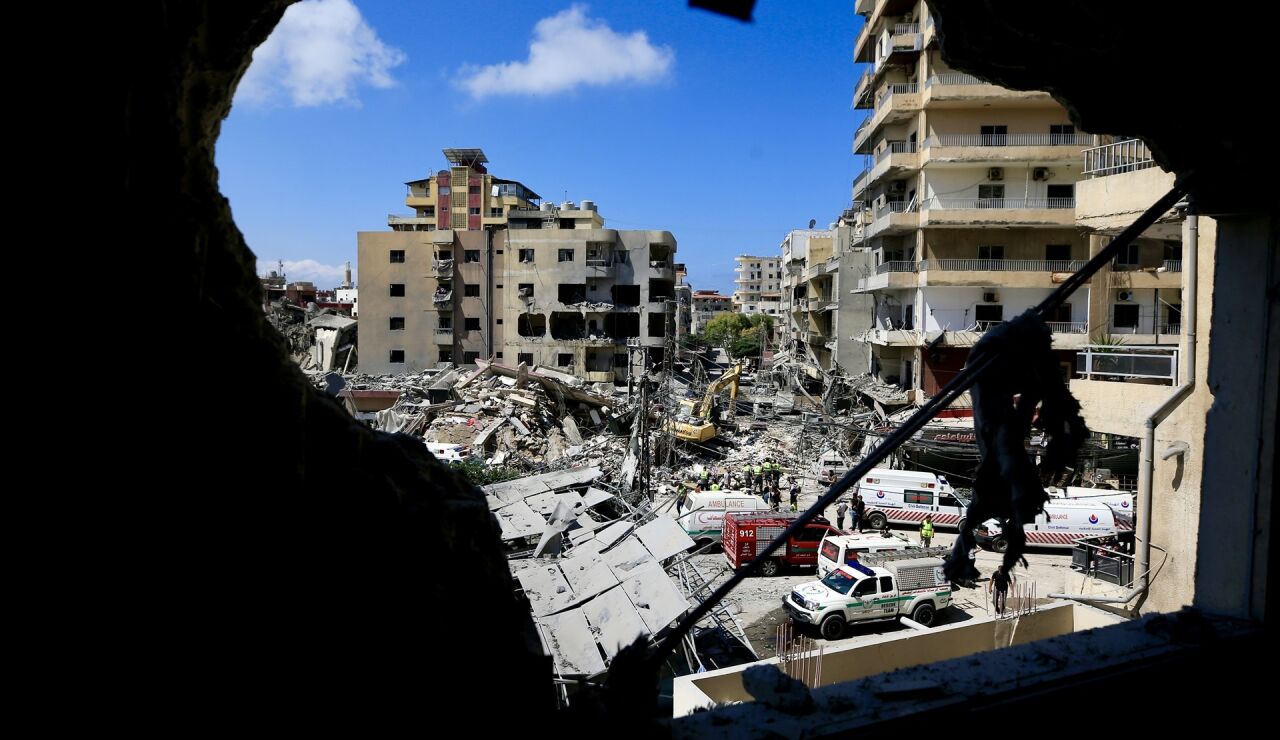 Imagen de archivo de un bombardeo en L&iacute;bano
