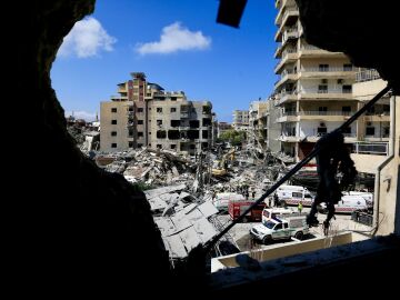 Imagen de archivo de un bombardeo en L&iacute;bano