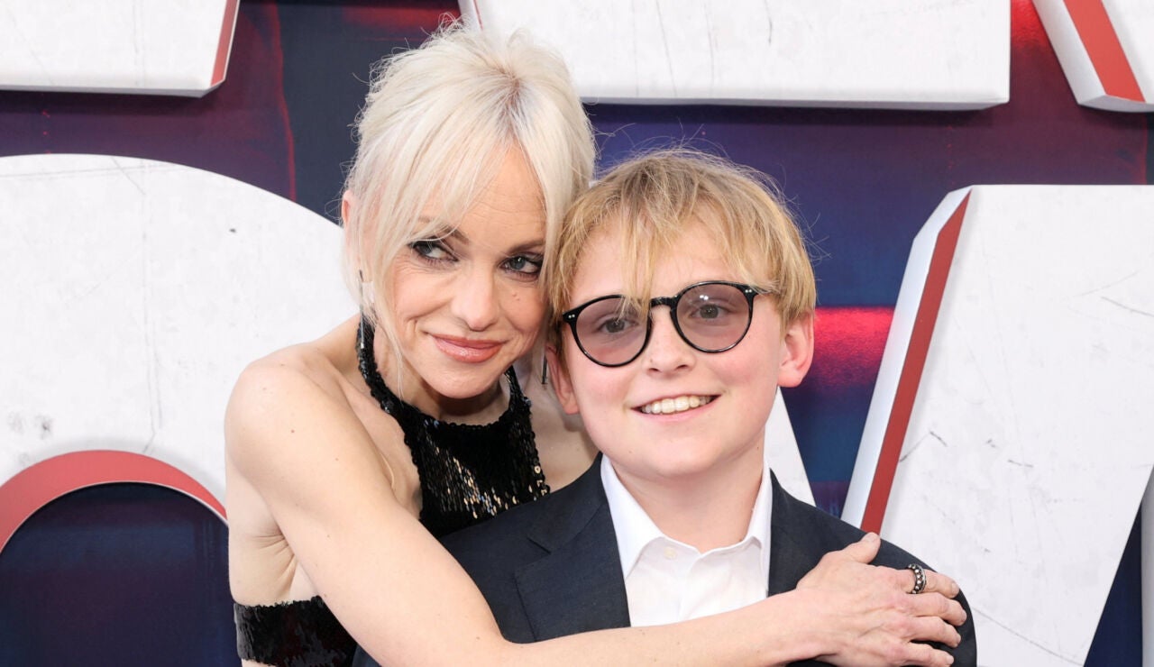 Anna Faris y su hijo Jack Pratt en el estreno de Scary Movie 6