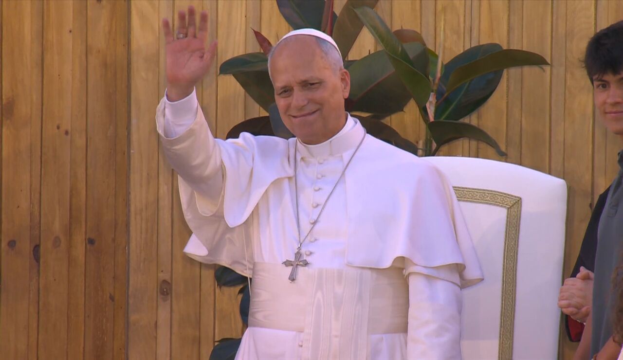 El papa Le&oacute;n XIV en la Vigilia con J&oacute;venes