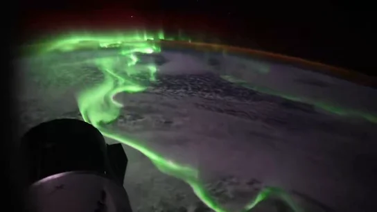 Imagen de una aurora boreal tomada desde el espacio Imagen de una aurora boreal tomada desde el espacio