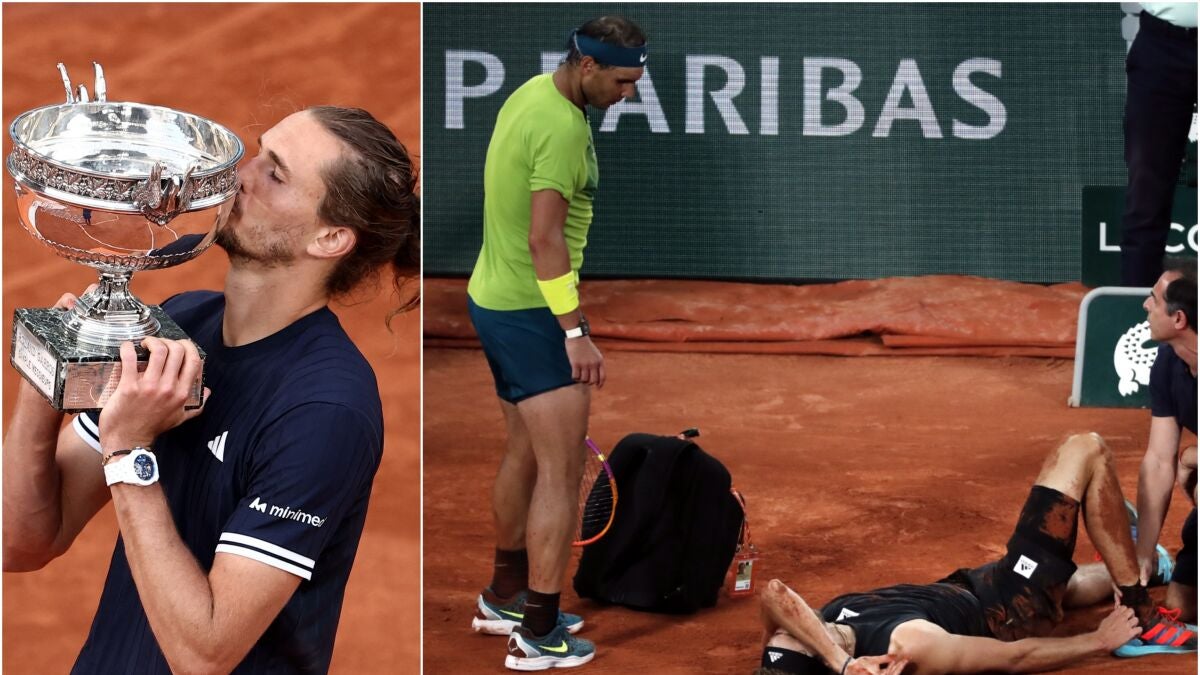 La felicitación de Nadal a Zverev tras ganar Roland Garros..