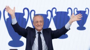 Florentino P&eacute;rez, tras ser reelegido como presidente del Real Madrid