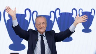Florentino P&eacute;rez, tras ser reelegido como presidente del Real Madrid