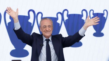 Florentino P&eacute;rez, tras ser reelegido como presidente del Real Madrid