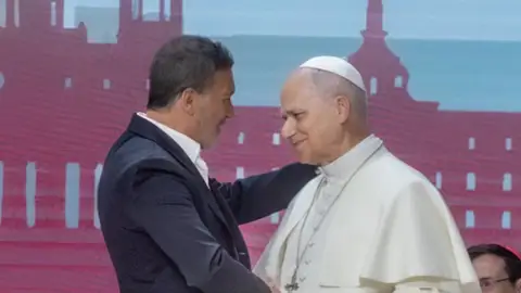 Antonio Banderas en Madrid con el papa León XIV Antonio Banderas en Madrid con el papa León XIV