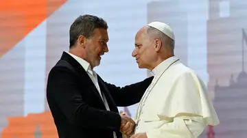 Antonio Banderas con el papa León XIV en Madrid Antonio Banderas con el papa León XIV en Madrid