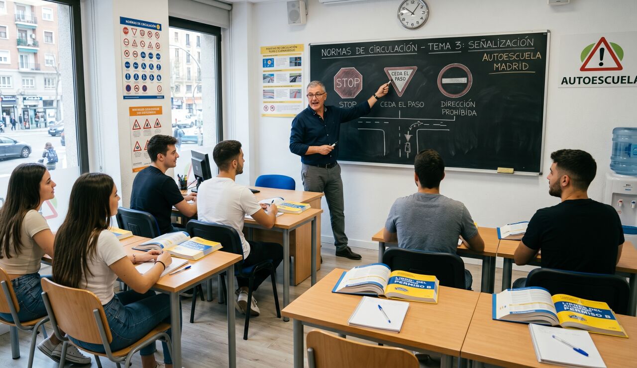 Clase de una autoescuela
