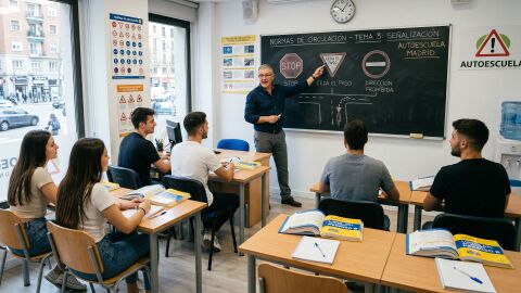 Clase de una autoescuela