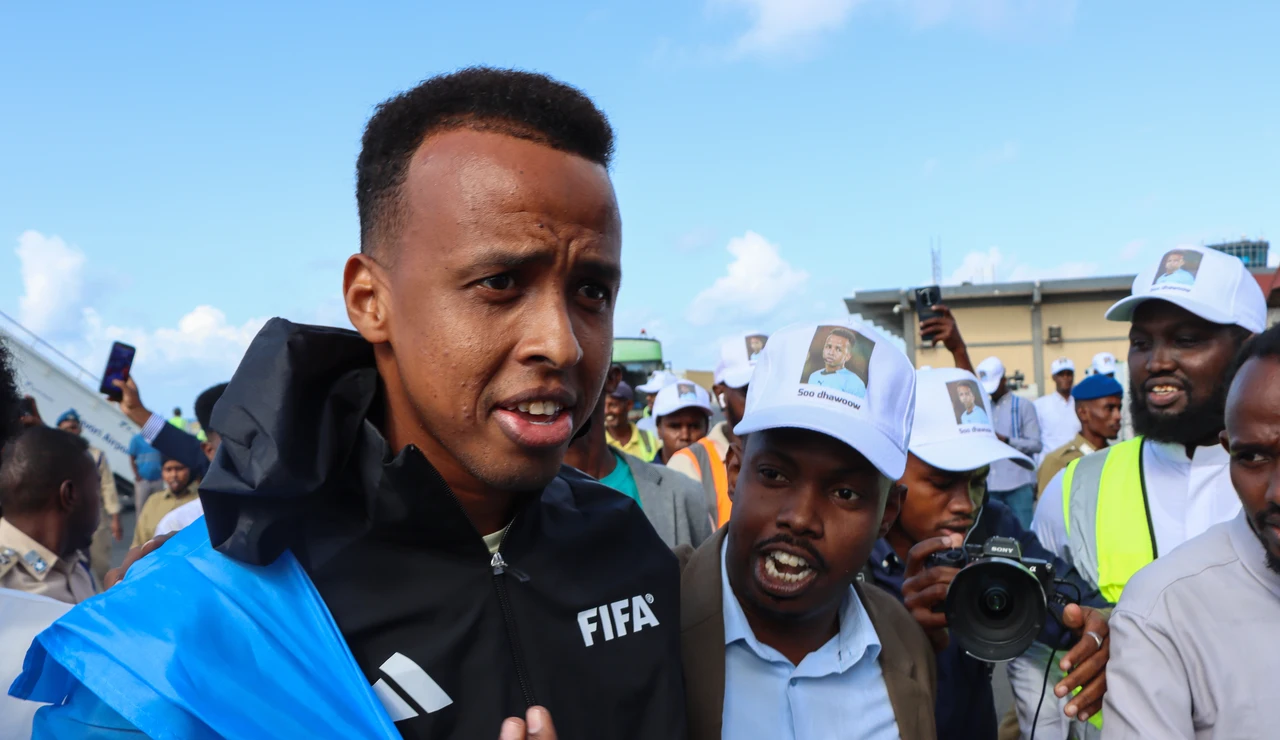 Omar Abdulkadir Artan, a su llegada a Mogadiscio