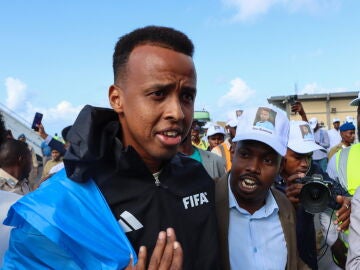 Omar Abdulkadir Artan, a su llegada a Mogadiscio
