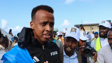 Omar Abdulkadir Artan, a su llegada a Mogadiscio Omar Abdulkadir Artan, a su llegada a Mogadiscio
