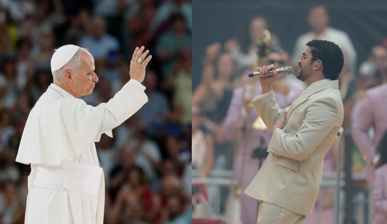 El papa León XVI y Bad Bunny