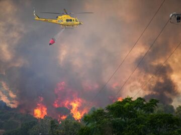 Imagen del incendio forestal originado en Villanueva de los Castillejos, Huelva Imagen del incendio forestal originado en Villanueva de los Castillejos, Huelva