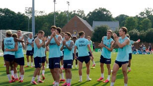 Los futbolistas de Noruega, en un entrenamiento en Carolina del Norte