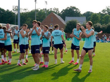 Los futbolistas de Noruega, en un entrenamiento en Carolina del Norte