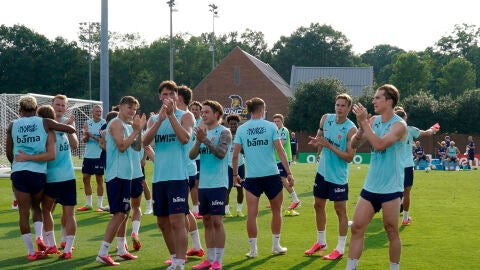 Los futbolistas de Noruega, en un entrenamiento en Carolina del Norte