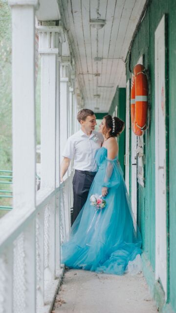Vestido de novia azul