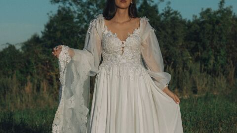 Vestido de novia con estilo drama romántico