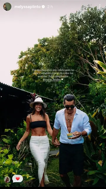 Melyssa Pinto felicitando a Mario Casas por su cumpleaños en instagram Melyssa Pinto felicitando a Mario Casas por su cumpleaños en instagram