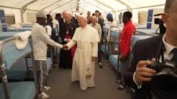 El Papa en las instalaciones de 'Las Raíces'