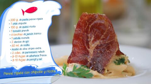Ingredientes Penne rigate con chipotle y ricota