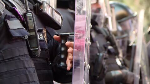 Imagen de las manifestaciones en Barcelona.