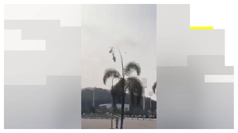 Imagen de la colisi&oacute;n entre los dos helic&oacute;pteros 