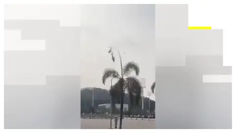 Imagen de la colisión entre los dos helicópteros Imagen de la colisión entre los dos helicópteros