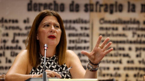 Imagen de Leire D&iacute;ez, exmilitante socialista, durante su comparecencia en el Senado 