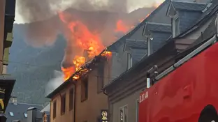 Incendio donde ha muerto una persona este lunes por la mañana en Vielha Incendio donde ha muerto una persona este lunes por la mañana en Vielha