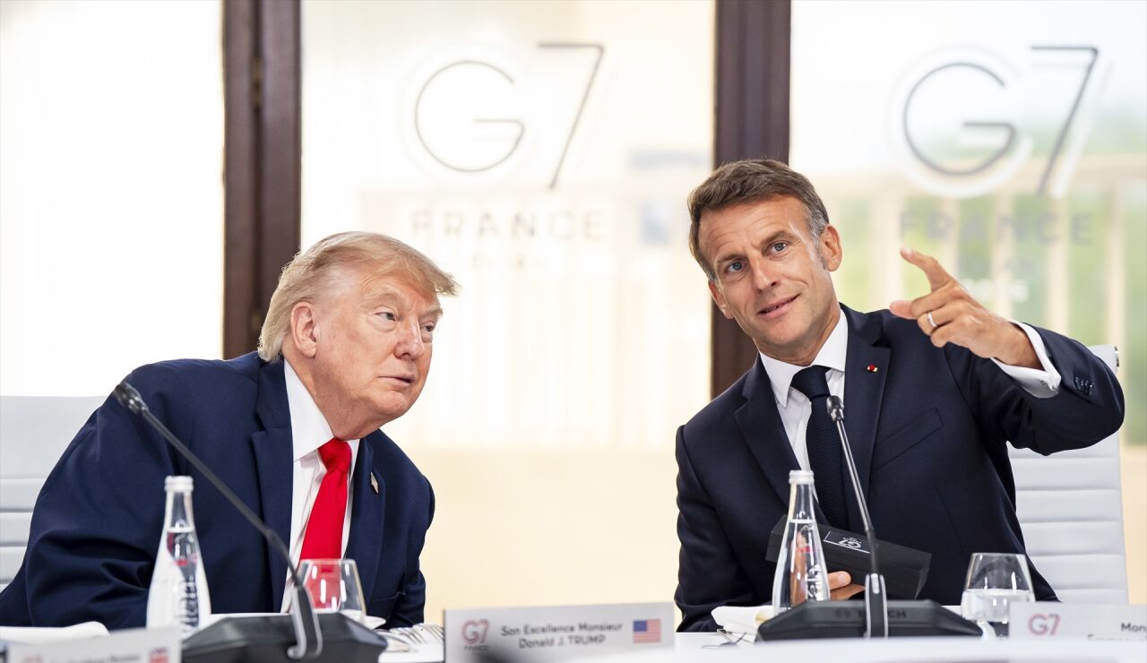 Trump y Macron en la cumbre del G7