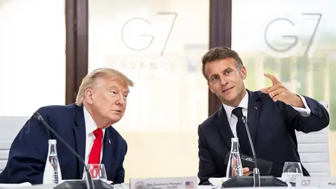 Trump y Macron en la cumbre del G7 Trump y Macron en la cumbre del G7