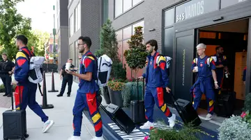 Jugadores de la selección española durante su salida hacia Atlanta, en Chattanooga Jugadores de la selección española durante su salida hacia Atlanta, en Chattanooga