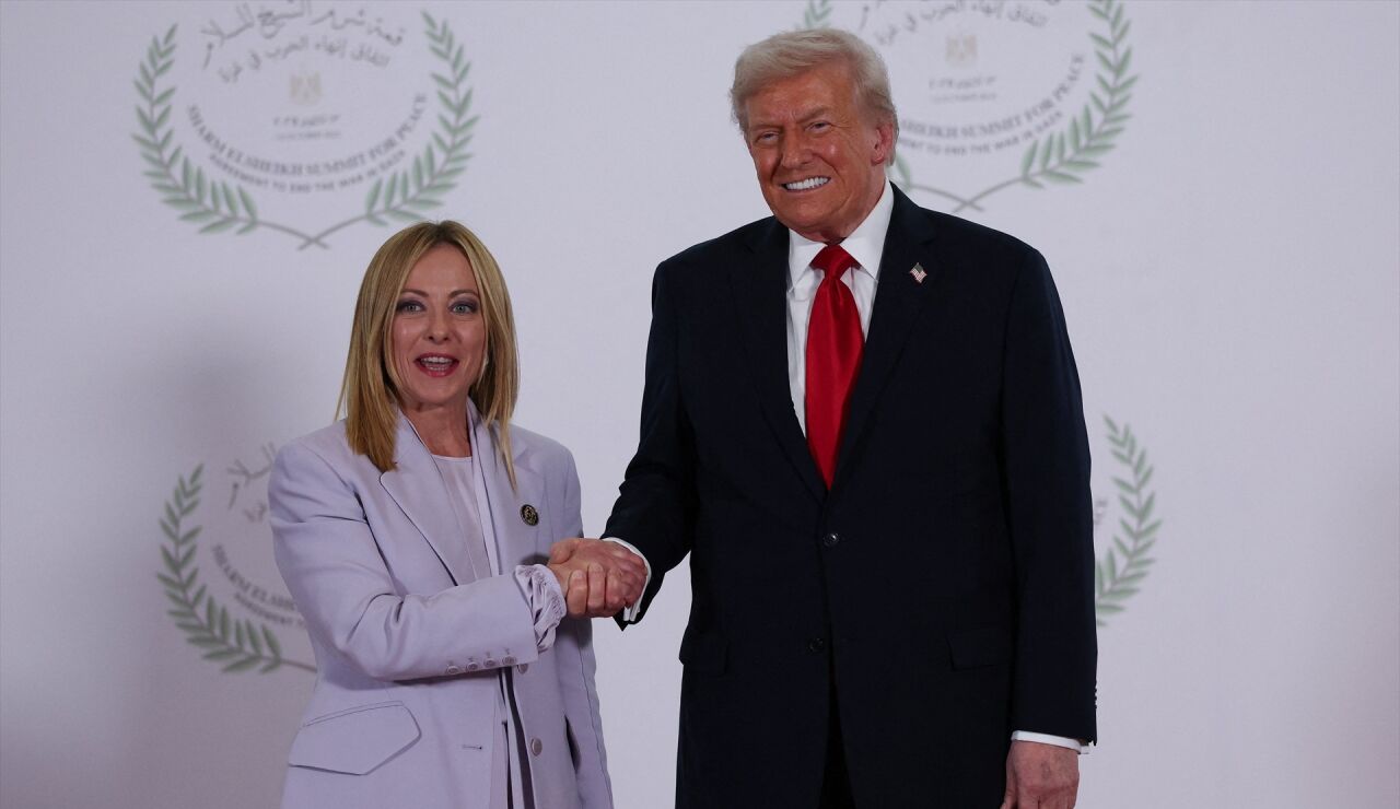 Trump junto a Meloni, archivo.