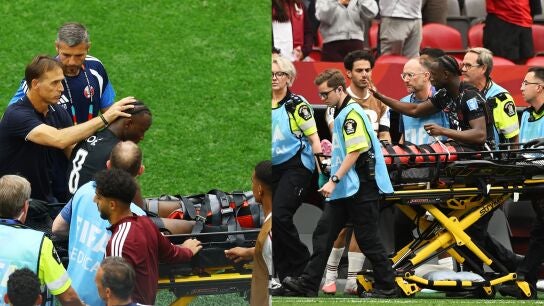 Isma&euml;l Kon&eacute;, retirado en camilla del BC Place de Vancouver