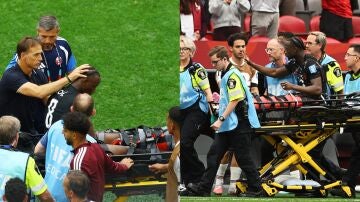 Isma&euml;l Kon&eacute;, retirado en camilla del BC Place de Vancouver