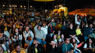 Imagen de aficionados de Ecuador viendo en directo el partido ante Curacao Imagen de aficionados de Ecuador viendo en directo el partido ante Curacao