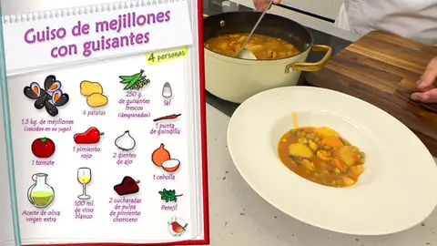Ingredientes Guiso de mejillones con guisantes Ingredientes Guiso de mejillones con guisantes