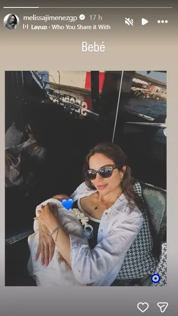 Melissa Jiménez en una story de instagram con su hijo Melissa Jiménez en una story de instagram con su hijo