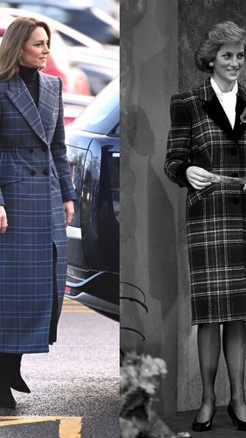Kate Middleton y Diana Spencer con una chaqueta con estampado tartán