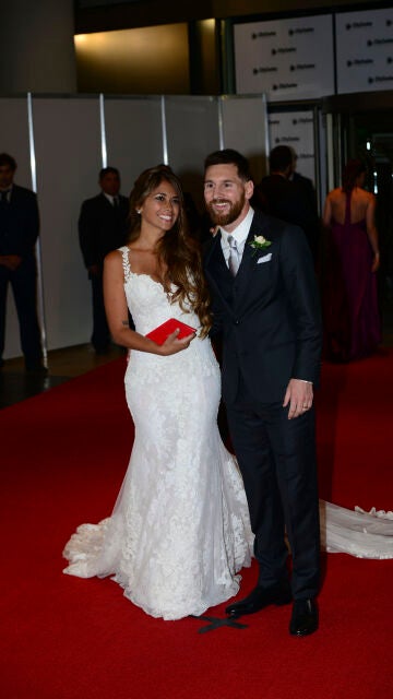 Antonela y Leo Messi en su boda
