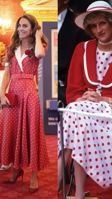 Kate Middleton y Diana Spencer con un vestido de lunares Kate Middleton y Diana Spencer con un vestido de lunares