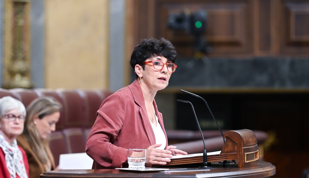 La diputada del PNV, Maribel Vaquero, durante una sesi&oacute;n plenaria en el Congreso de los Diputados.