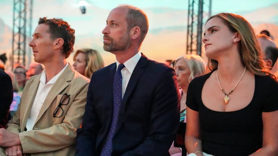 Benedict Cumberbatch, el príncipe Guillermo y Emma Watson Benedict Cumberbatch, el príncipe Guillermo y Emma Watson